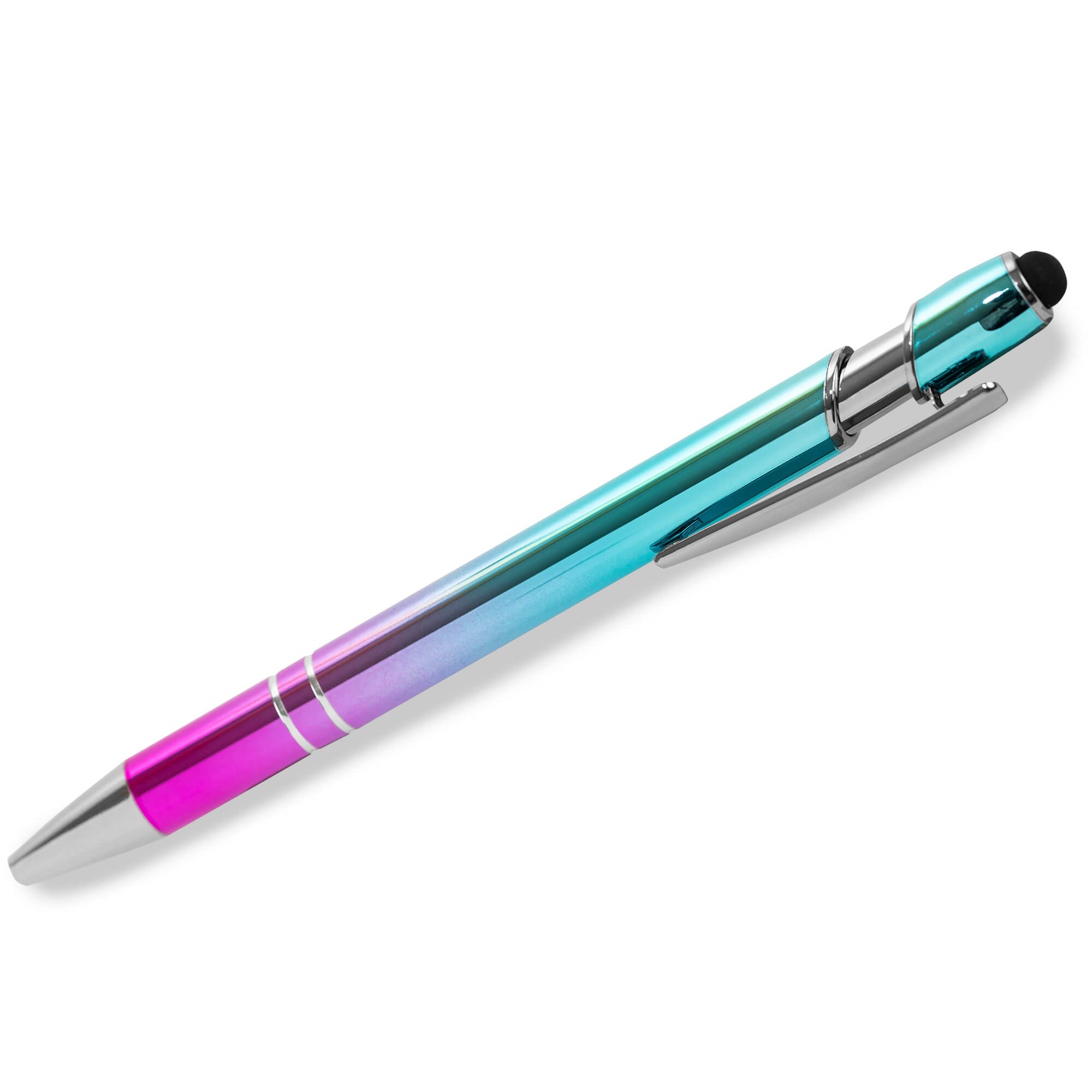Kugelschreiber SIGNATURE ELEGANCE TOUCH Summer 1 Color Effekt Aluminium eloxiert Strichstärke: M ca. 0,6mm Tinte: blau mit Touchscreen Stylus Endkappe