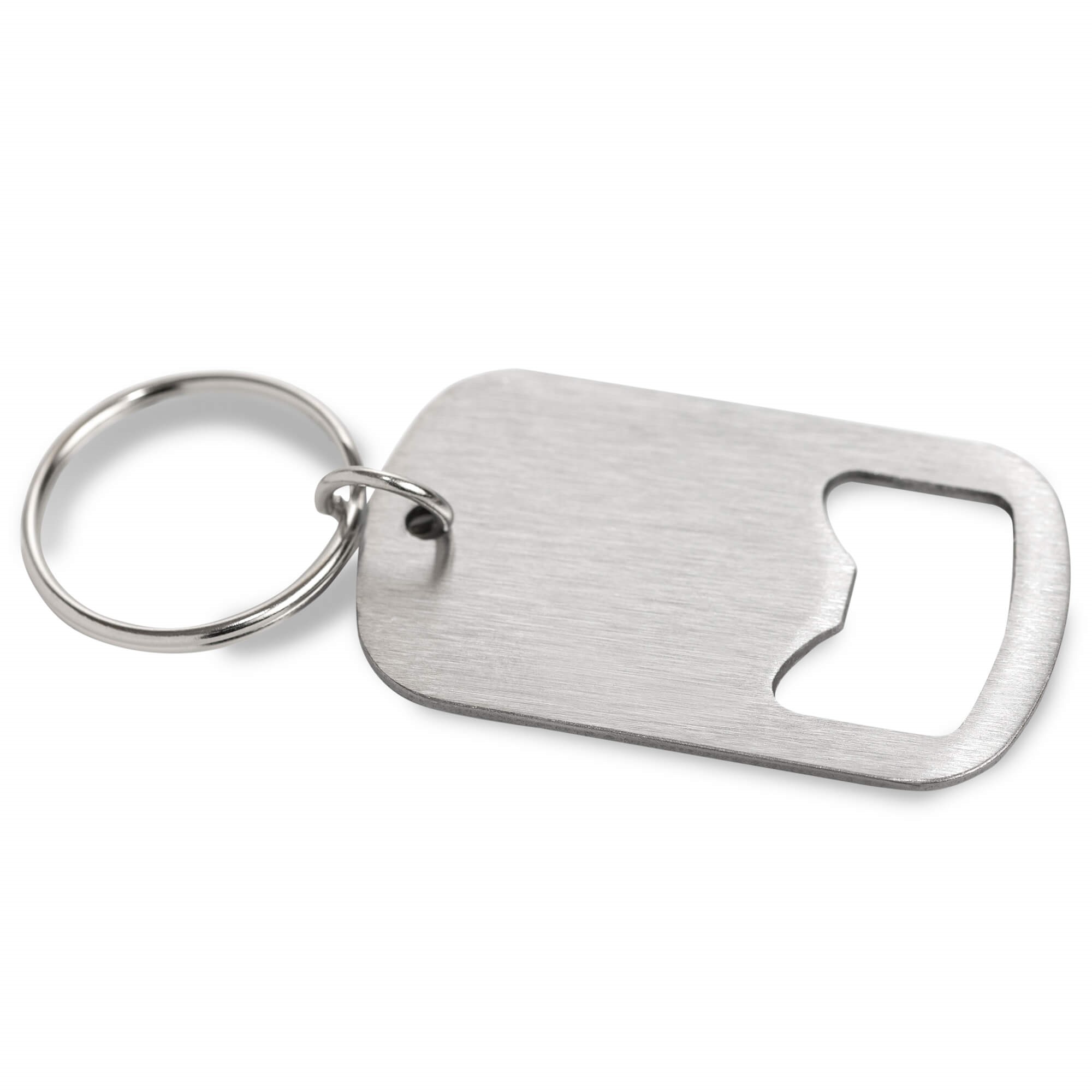 Key ring bottle opener stainless steel 50mm x 31mm with key ring ø25mm