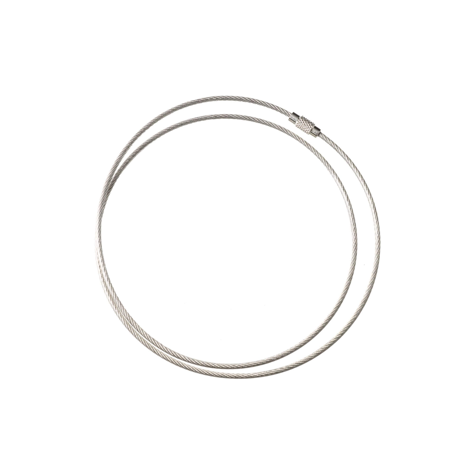 Wire rope for sample book binding Ø200mm 1mm/2mm x 630mm stainless steel transparent PVC sheath