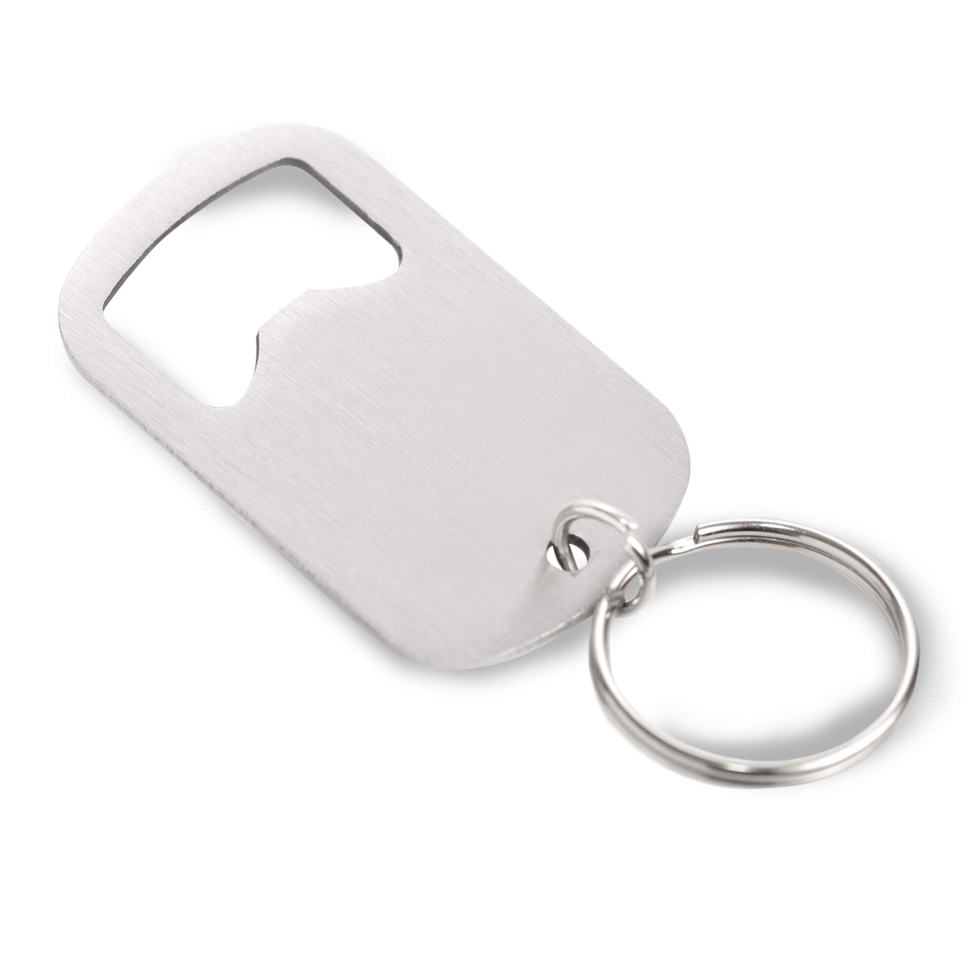 Key ring bottle opener stainless steel 50mm x 31mm with key ring ø25mm