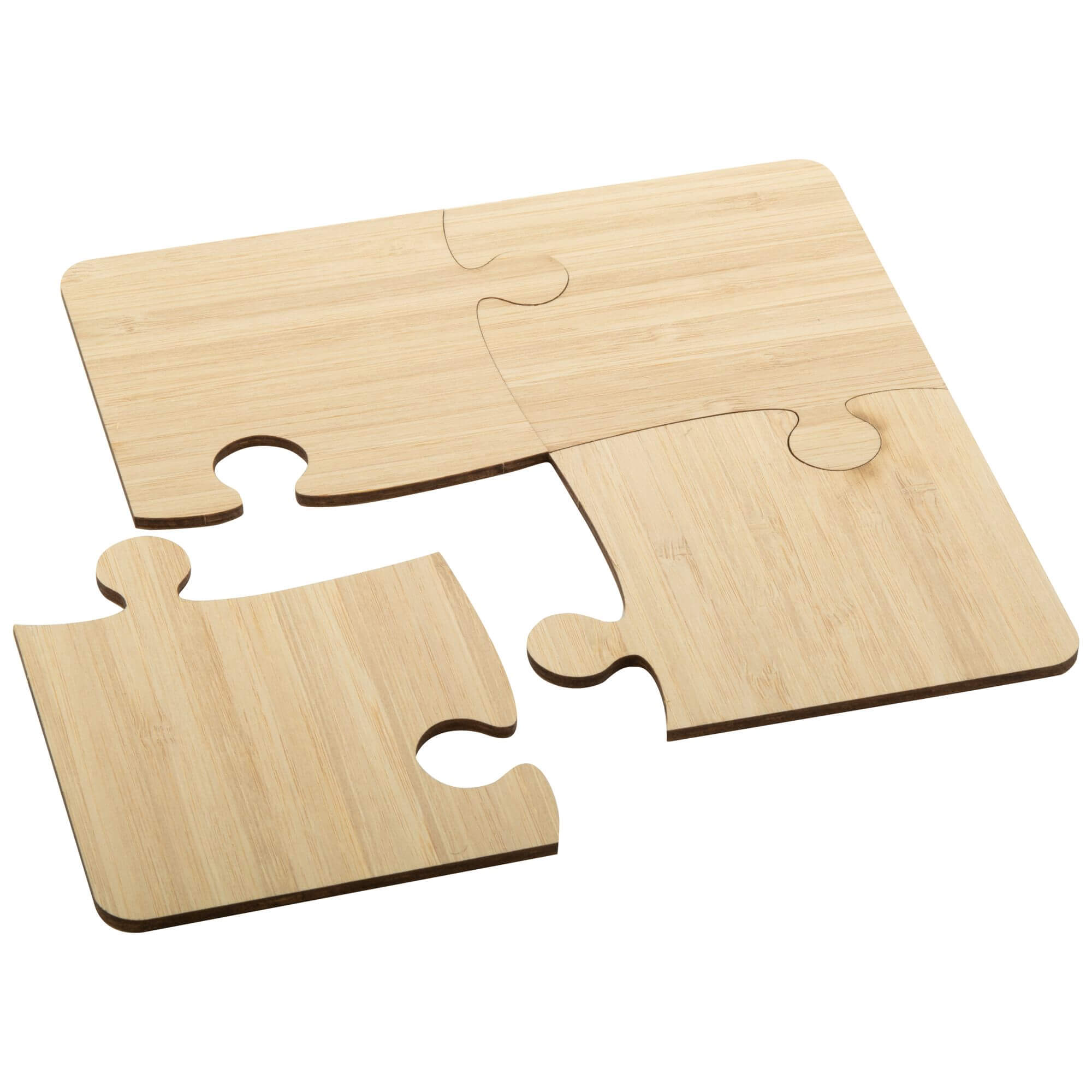 Untersetzer Bierdeckel 4-teilig Puzzle 180×180×3mm aus Bambus Holz