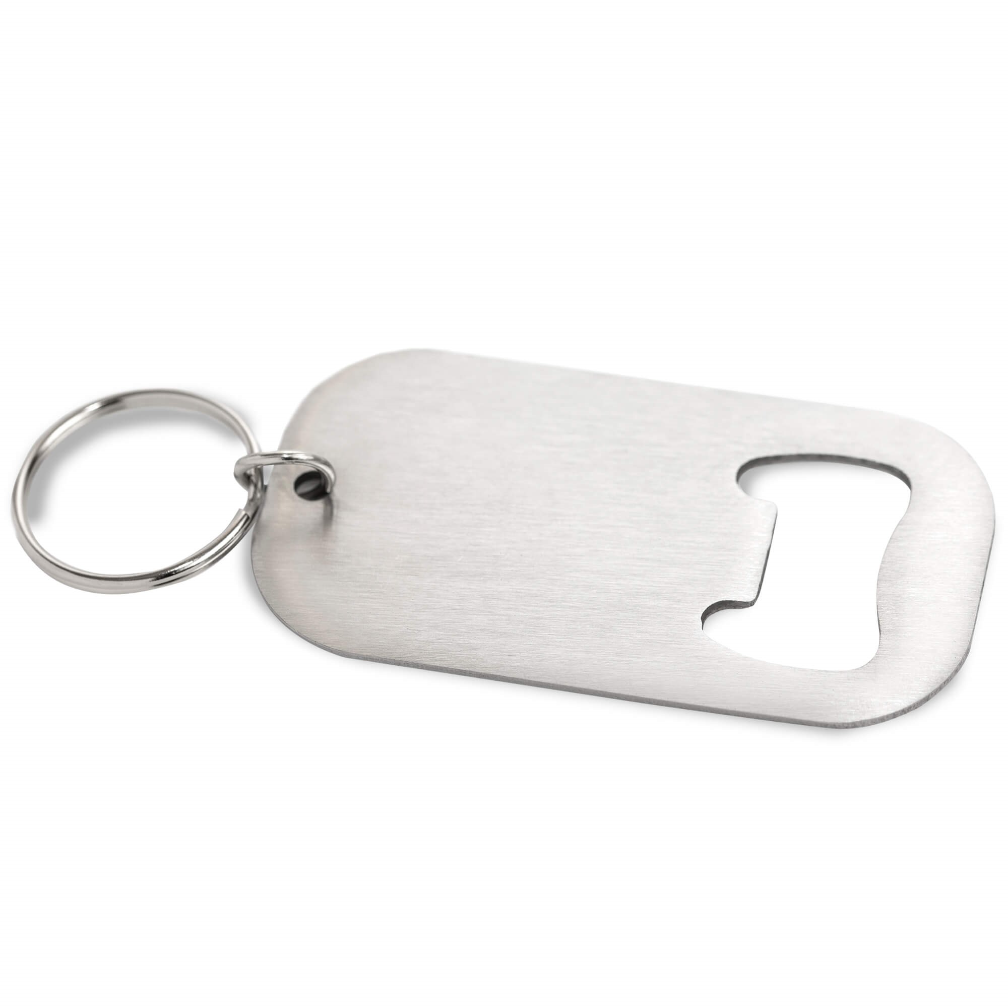 Key ring bottle opener stainless steel 70mm x 38mm with key ring ø25mm